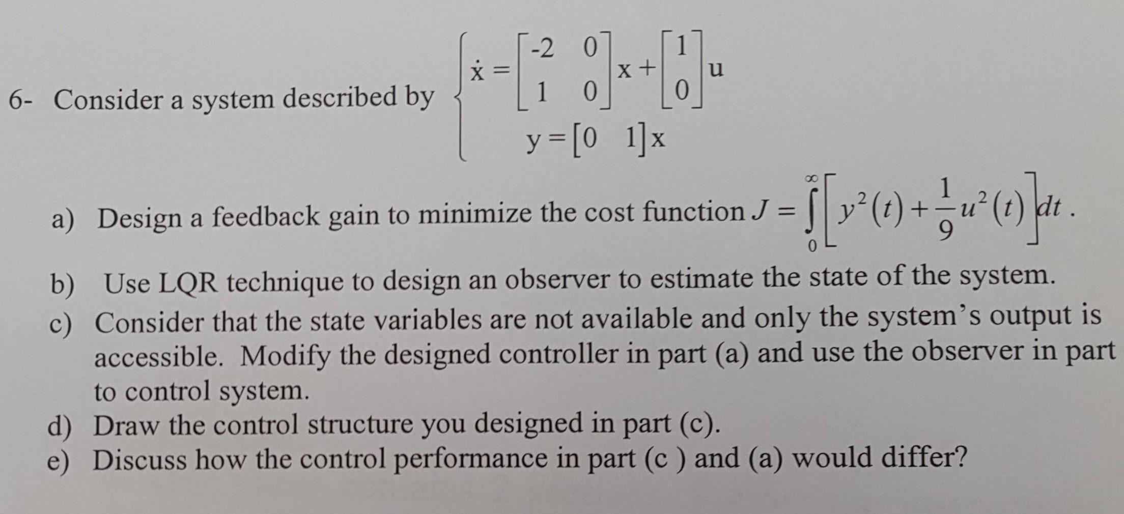 Solved 6- Consider a system described by | Chegg.com