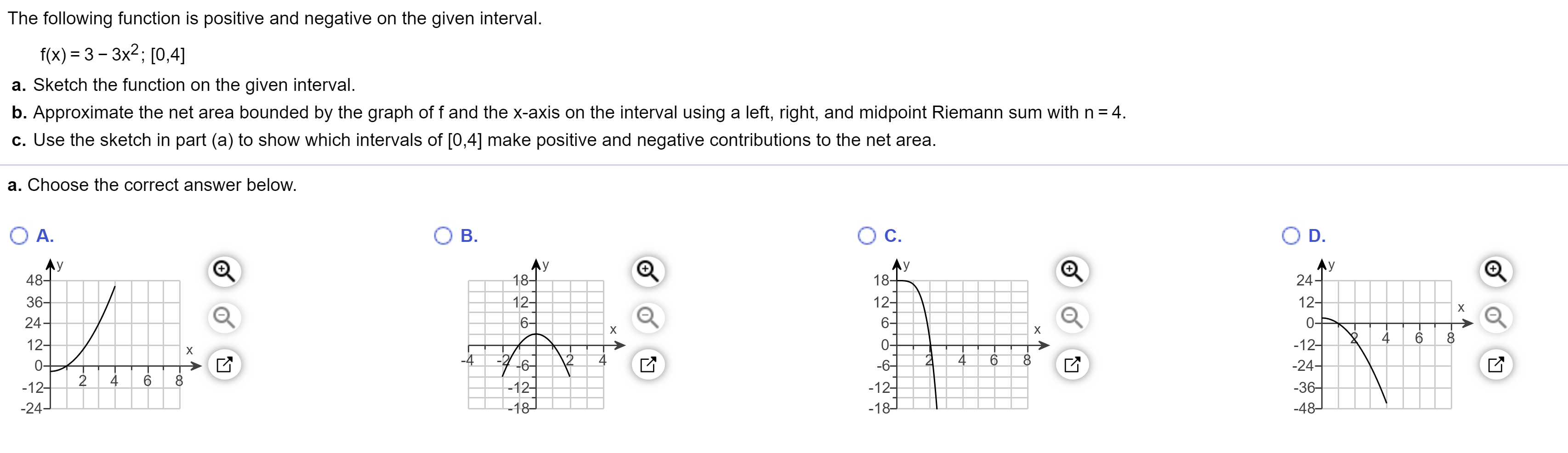 Solved The following function is positive and negative on | Chegg.com