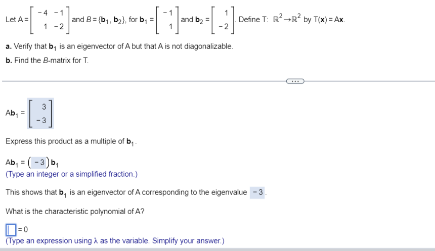 Solved Let A=[−41−1−2] And B={b1,b2}, For B1=[−11] And | Chegg.com