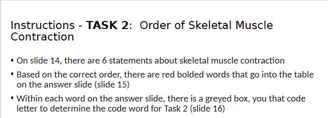 Solved Instructions - TASK 2: Order of Skeletal Muscle | Chegg.com