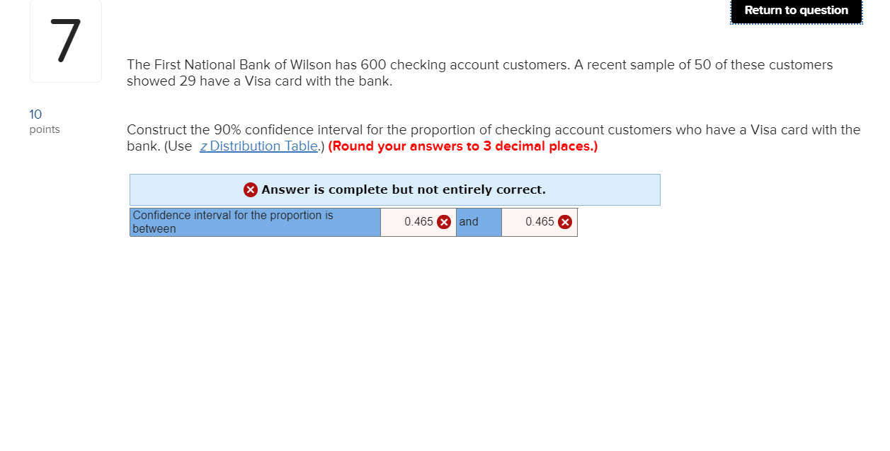 Solved Return To Question 7 The First National Bank Of Wi