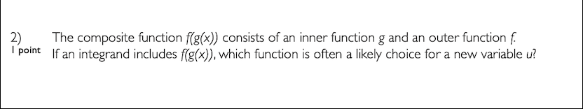 Solved 2) The composite function f(g(x)) consists of an | Chegg.com