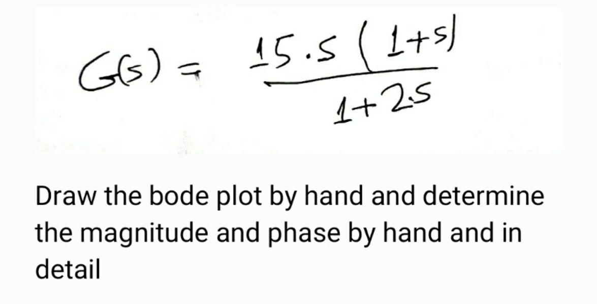 Solved Gls) = 15.5 (1+5) 1+2.5 Draw the bode plot by hand | Chegg.com