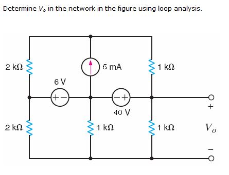 Solved Determine V, in the network in the figure using loop | Chegg.com