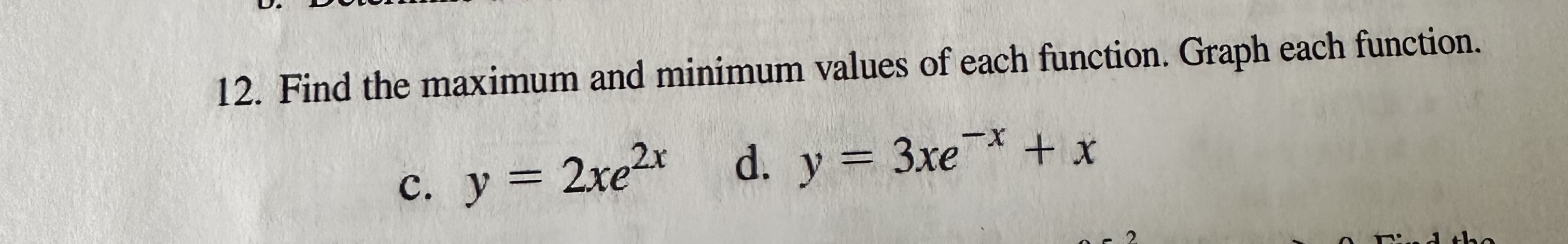 Solved 12. Find the maximum and minimum values of each | Chegg.com