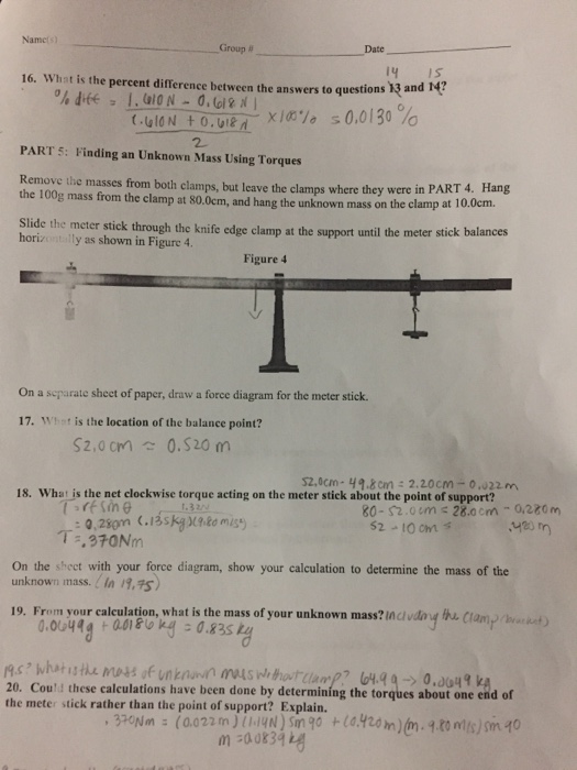 Solved 52 cm is the balance point of the ruler. found by | Chegg.com