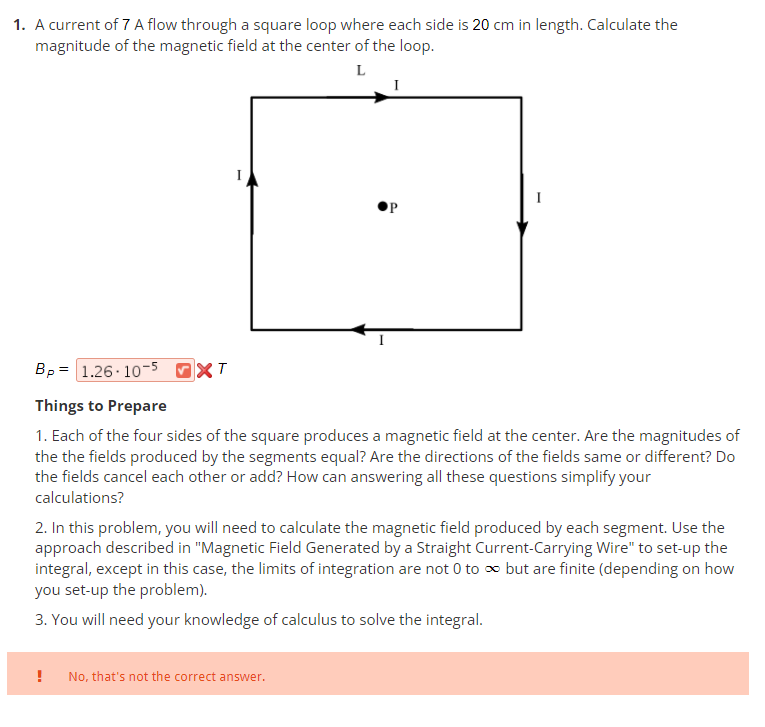 Solved 1. A current of 7 A flow through a square loop where | Chegg.com