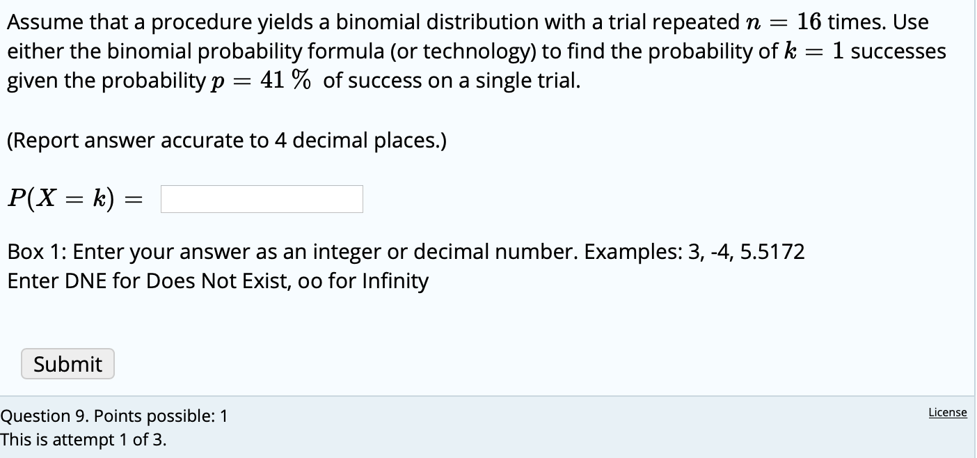 Solved Assume that a procedure yields a binomial | Chegg.com