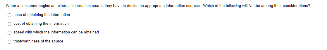 Solved When a consumer begins an external information search | Chegg.com