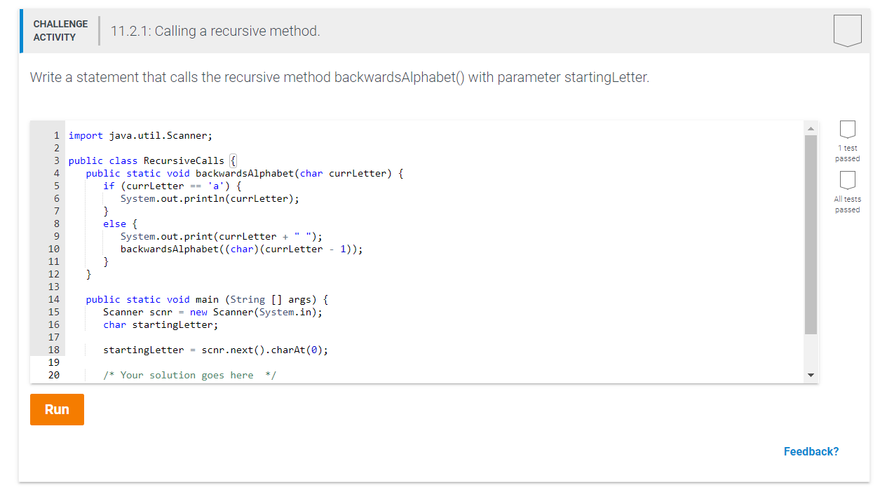Solved In Java: Write a statement that calls the recursive | Chegg.com