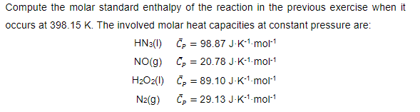 Solved Given The Following Molar Standard Enthalpies Of | Chegg.com