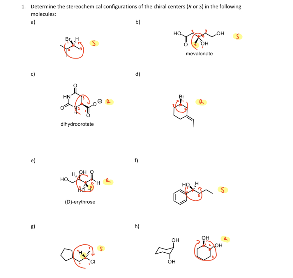 Solved 1. Determine the stereochemical configurations of the | Chegg.com