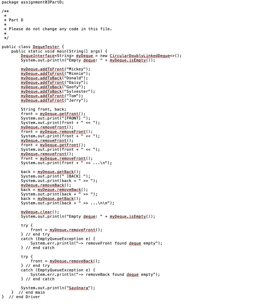 Solved Hi, can you help me with Part D? Please use Java | Chegg.com