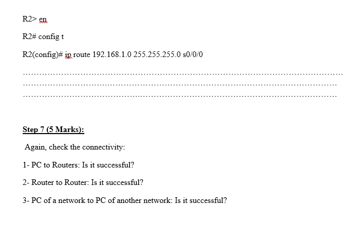 Solved Step 2 (5 Marks): Setup the routers' names to R1 and | Chegg.com