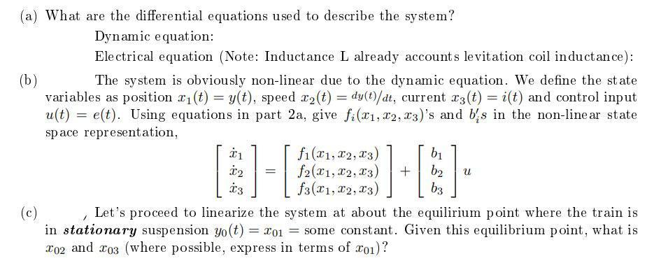 Solved Mathematical Models And Linearization. You Are Tasked | Chegg.com