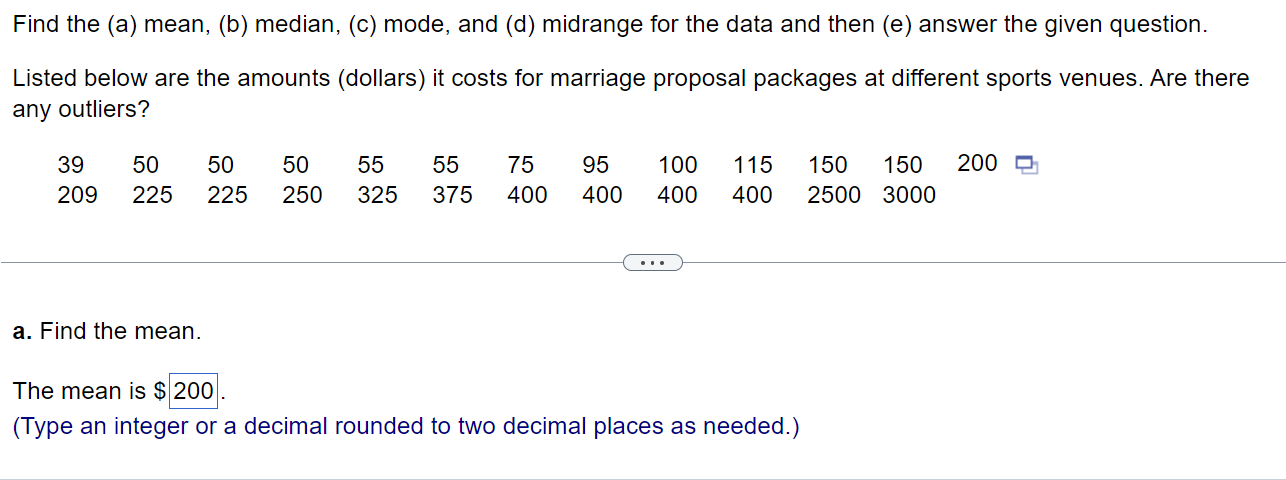 Solved Find the (a) mean, (b) median, (c) mode, and (d) | Chegg.com