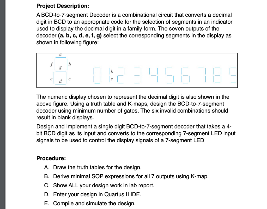 Project Description Abcd To 7 Segment Decoder Is A 6378