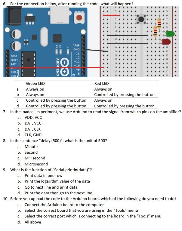 7. In the loadcell experiment, we use Arduino to read | Chegg.com