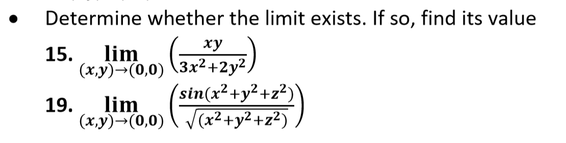 Solved Evaluate the limit using the substitution z = x2 + y2 | Chegg.com