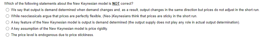 Solved Which of the following statements about the New | Chegg.com