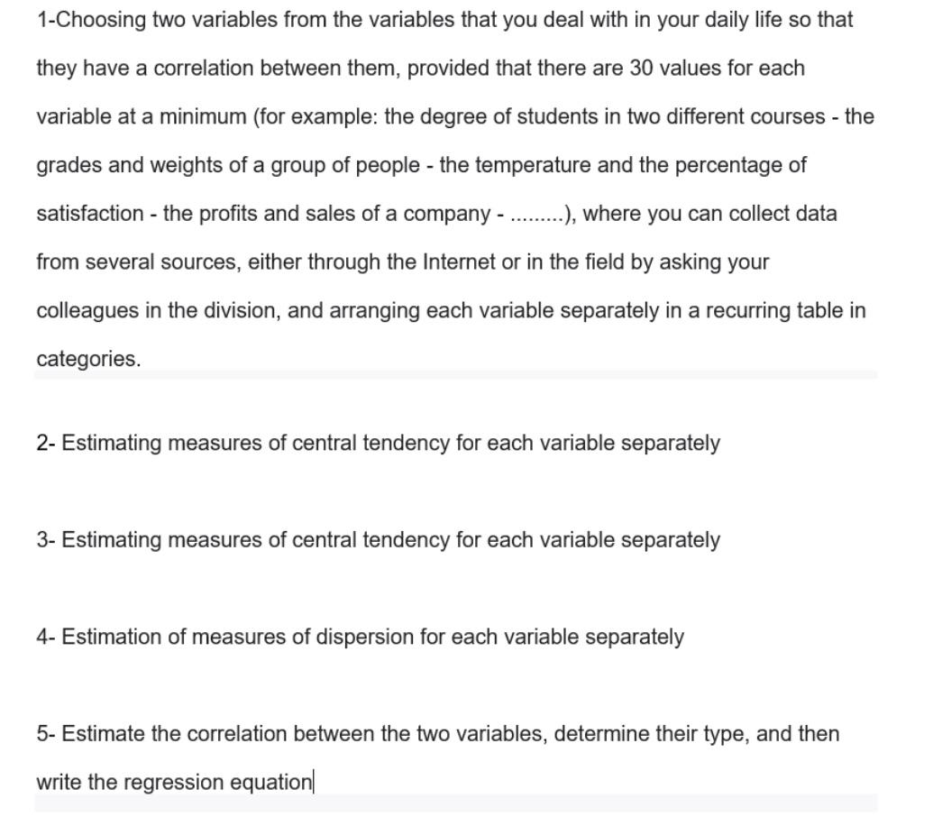 Solved 1-Choosing two variables from the variables that you | Chegg.com