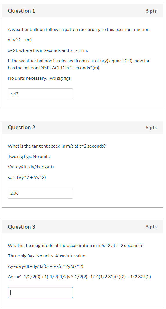 Solved Question 1 5 pts A weather balloon follows a pattern | Chegg.com