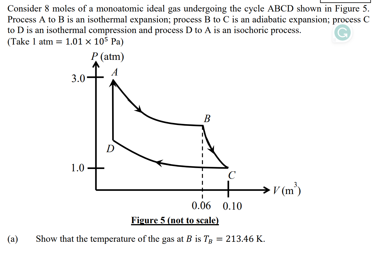 Solved Consider 8 moles of a monoatomic ideal gas undergoing | Chegg.com