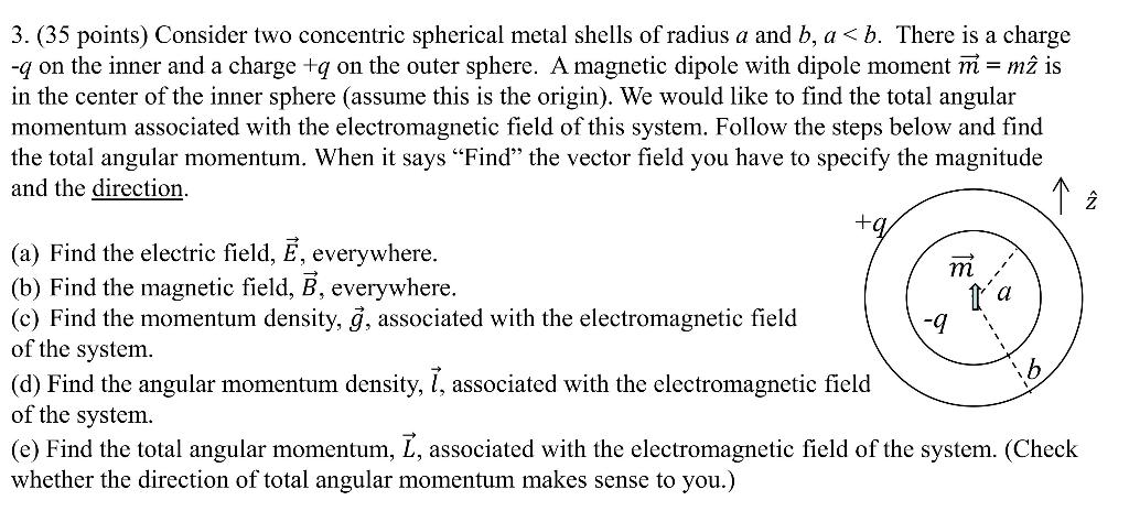 3. (35 Points) Consider Two Concentric Spherical | Chegg.com