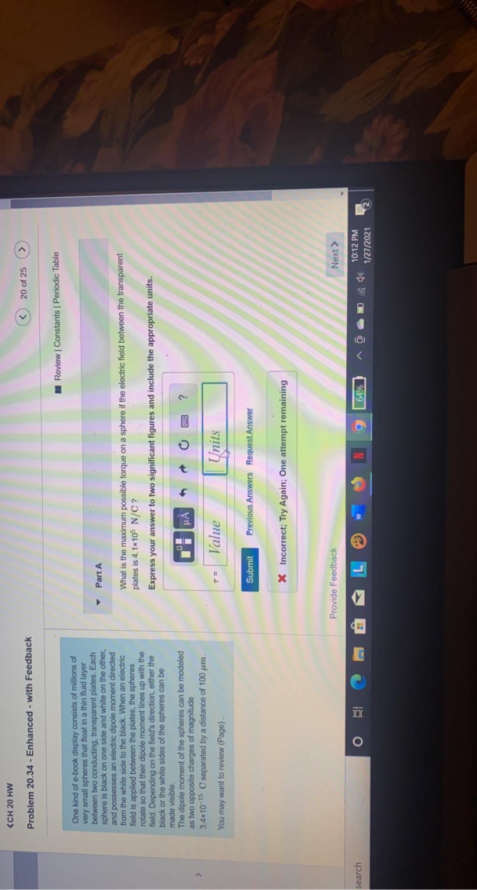 Solved Search 64% 10:12 PM 1/27/2021 What is the maximum | Chegg.com