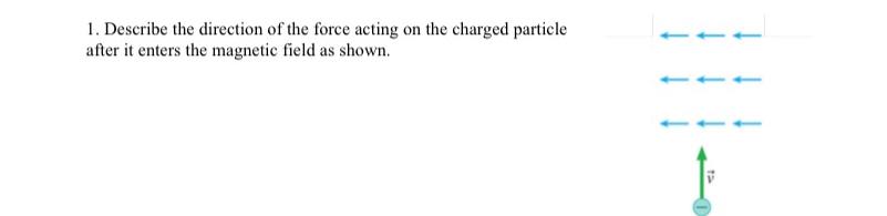 Solved 1. Describe the direction of the force acting on the | Chegg.com