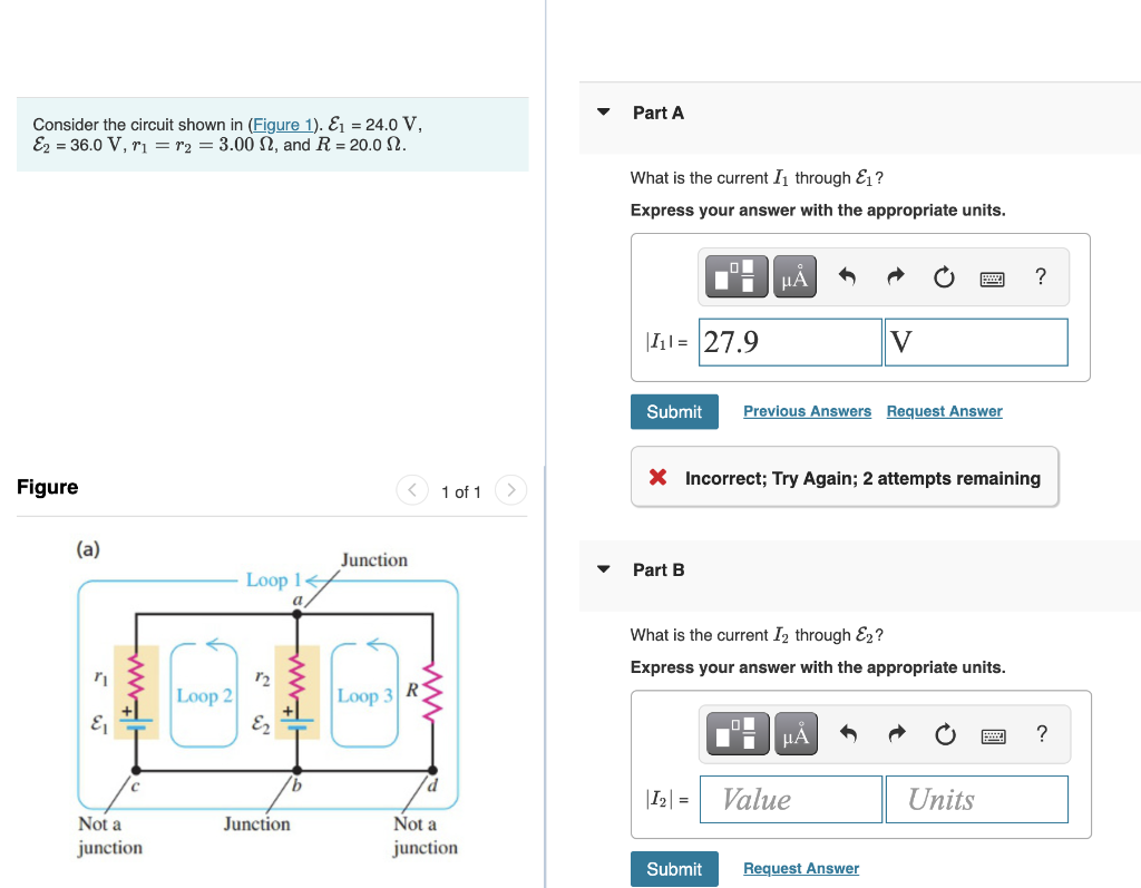 Solved Part A Consider the circuit shown in (Figure 1). E1 = | Chegg.com