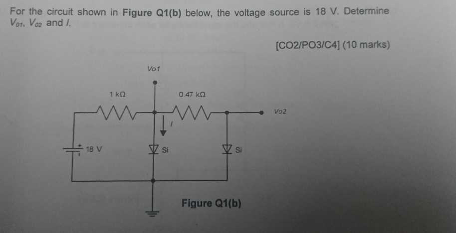 Solved For The Circuit Shown In Figure Q1(b) Below, The | Chegg.com