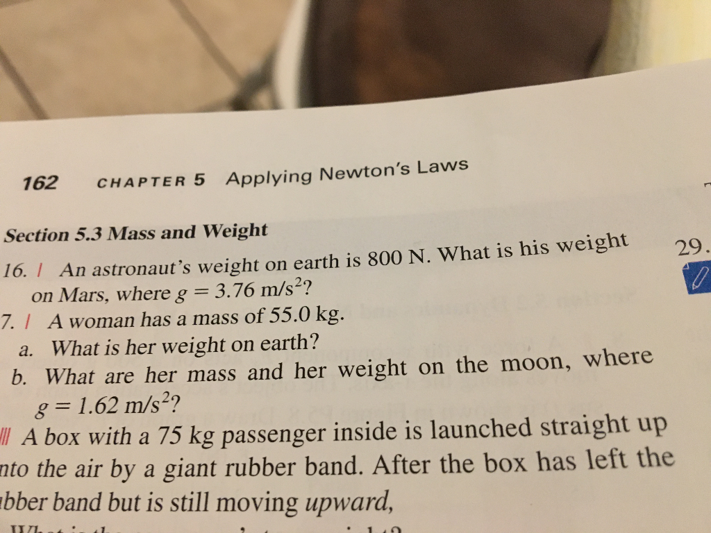 Solved 162 CHAPTER 5 Applying Newton's Laws Section 5.3 Mass | Chegg.com