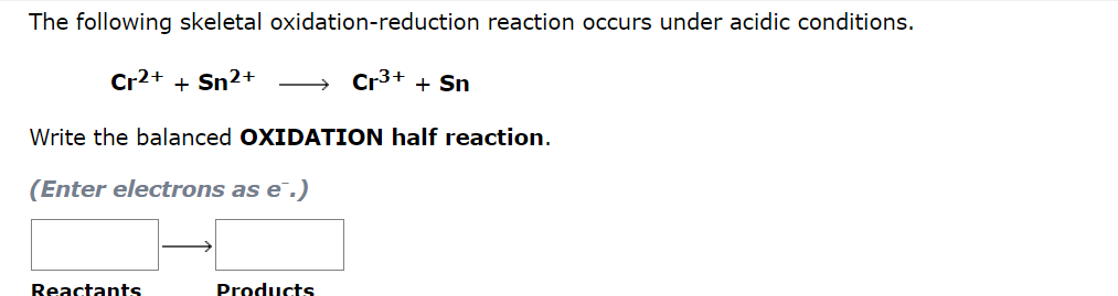 Solved The following skeletal oxidation-reduction reaction | Chegg.com