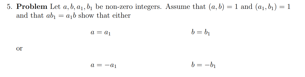 Solved 5. Problem Let A, B, 41, Bį Be Non-zero Integers. | Chegg.com