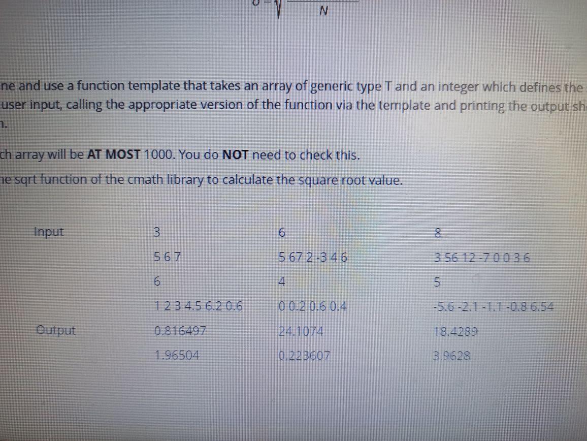 Solved Ödev Write a function template that gets an array of | Chegg.com
