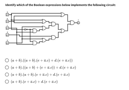 Solved Identify which of the Boolean expressions below | Chegg.com