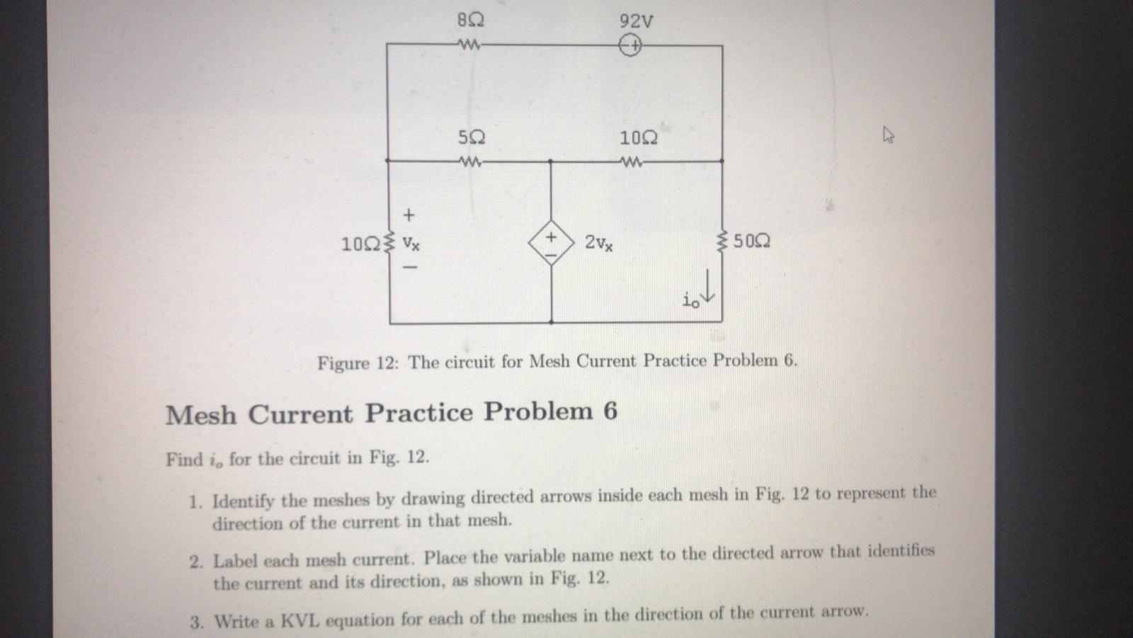 Solved 4. Solve The Equations To Find The Mesh-current | Chegg.com