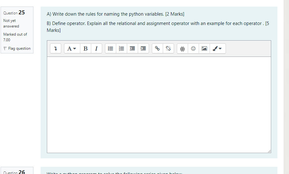 Solved Question 25 Not yet answered Marked out of 7.00 P | Chegg.com
