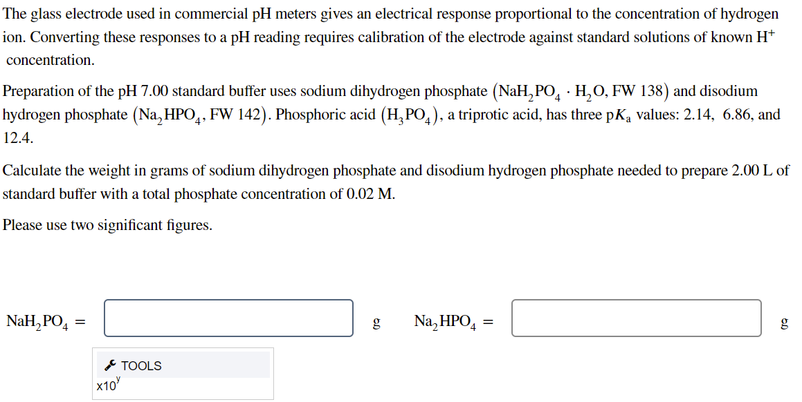 Solved The glass electrode used in commercial pH meters