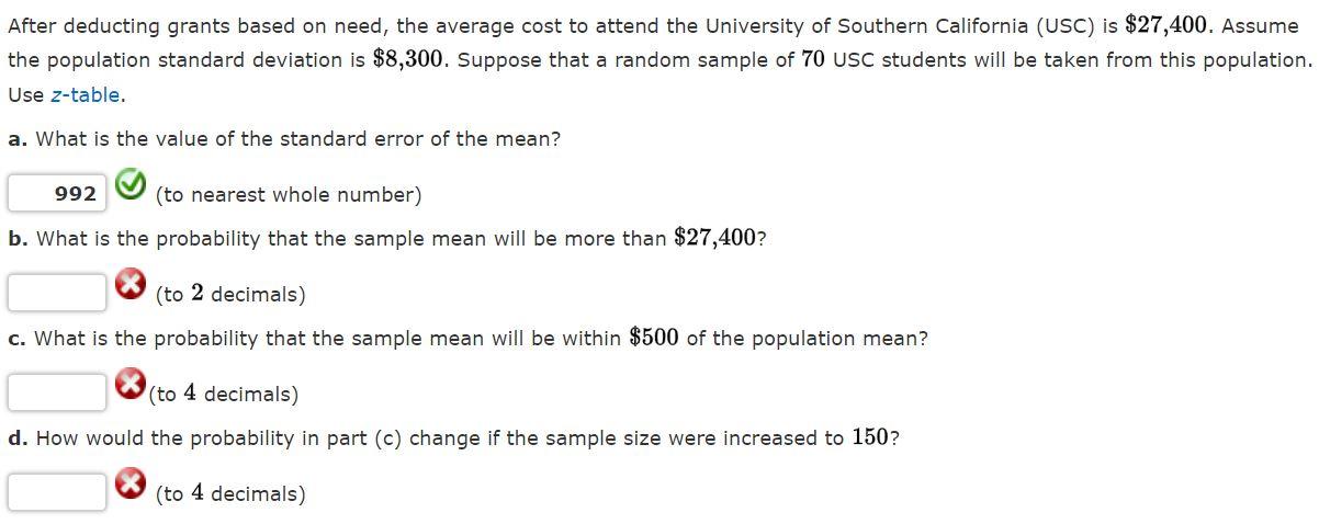 Solved After deducting grants based on need, the average | Chegg.com