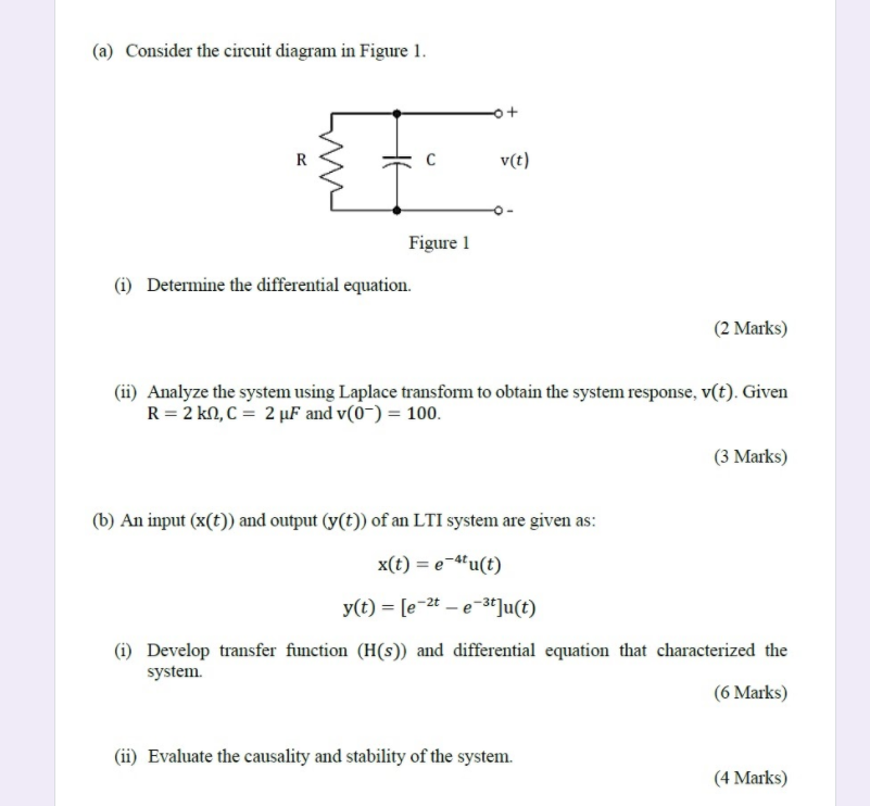 Solved (a) Consider the circuit diagram in Figure 1. + R с | Chegg.com