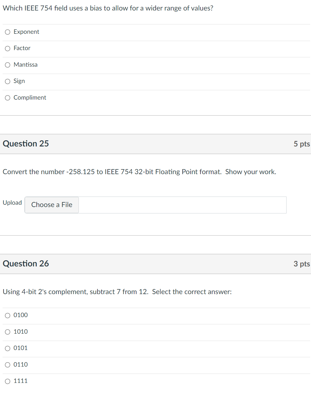 Solved Which IEEE 754 field uses a bias to allow for a wider | Chegg.com