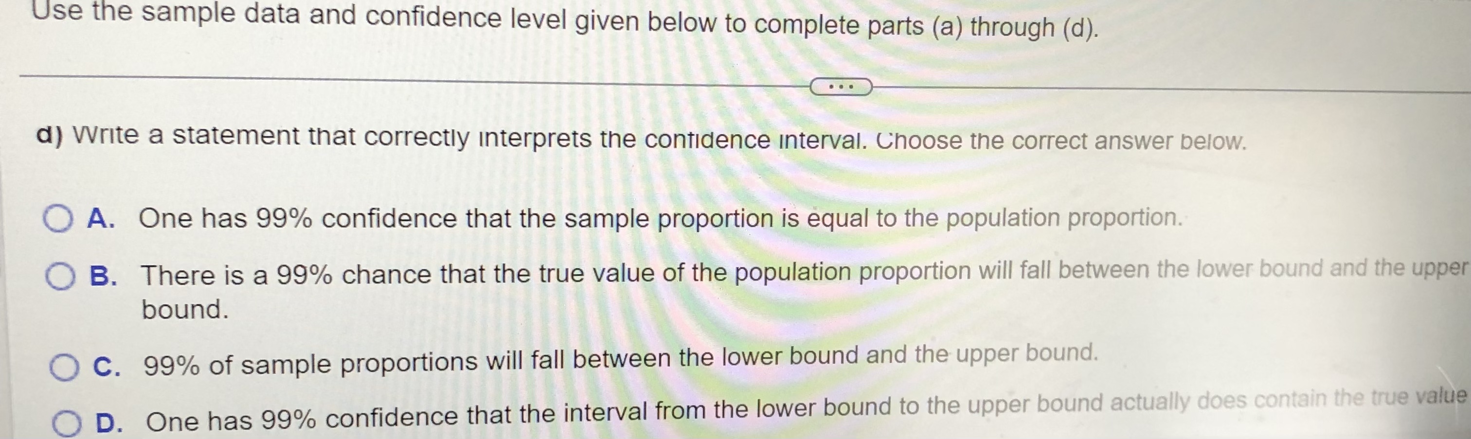 Solved Use the sample data and confidence level given below | Chegg.com
