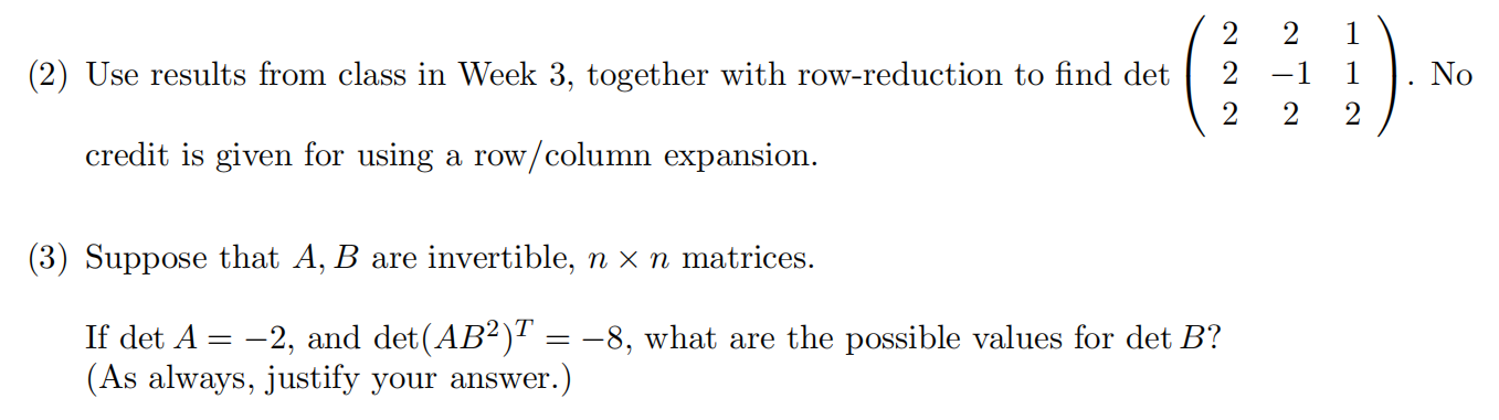 Solved (2) Use Results From Class In Week 3, Together With | Chegg.com