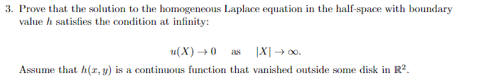 Solved 3. Prove that the solution to the homogeneous Laplace | Chegg.com