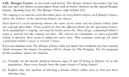 4.25. Hunger Games In the book (and movie) The Hunger | Chegg.com