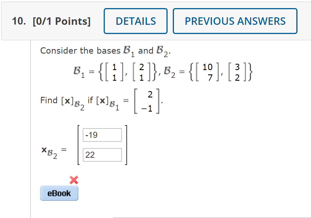 Solved 10. [0/1 Points] DETAILS PREVIOUS ANSWERS Consider | Chegg.com