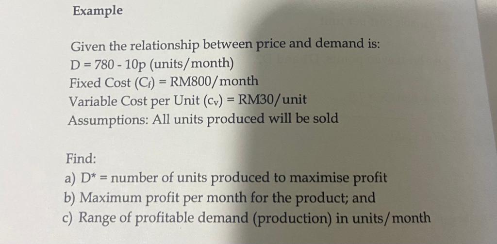 Solved Example = - Given the relationship between price and | Chegg.com