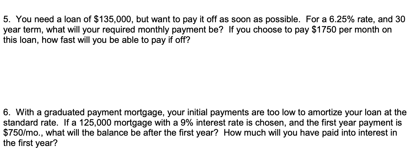 mortgage payment on 135000